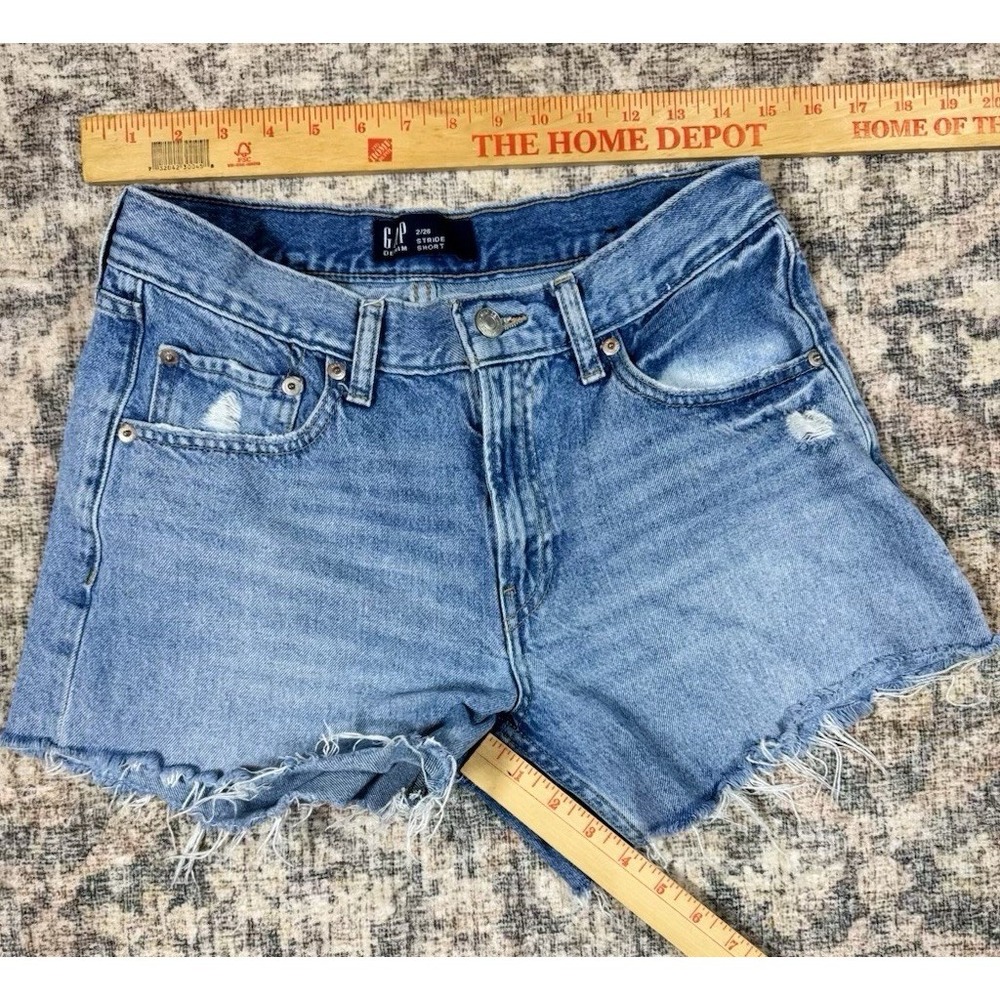 GAP Denim And Black Stride Short Womens Size 2/26 Distressed Cutoff Lot B8 - Picture 5 of 6